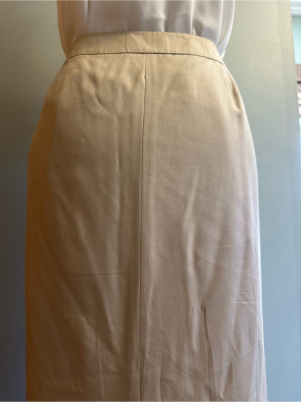 Vintage Talbots Silk Khaki Long Skirt - Picture 10 of 12